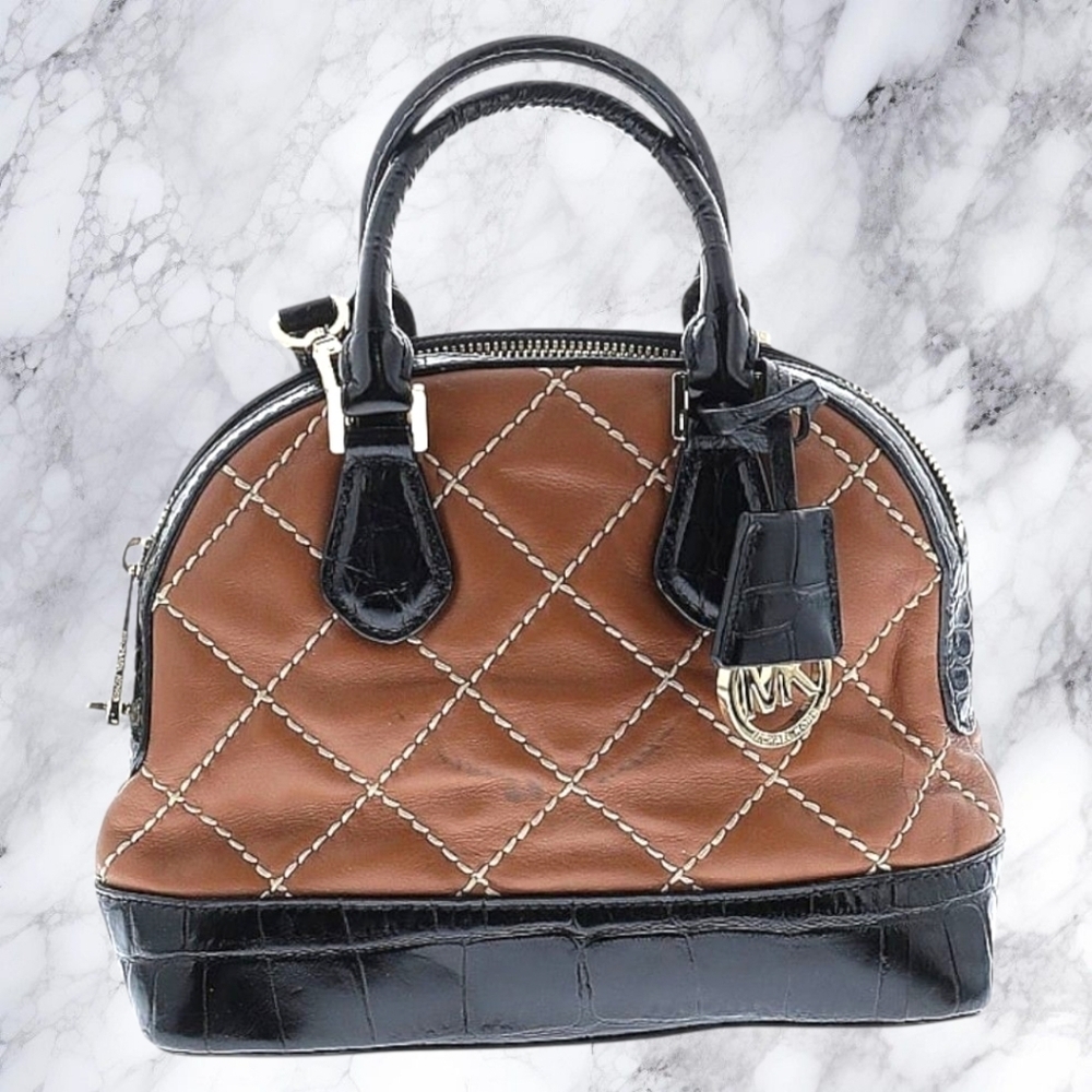 Michael Kors Smythe Dome Cross Stitch Satchel Bag